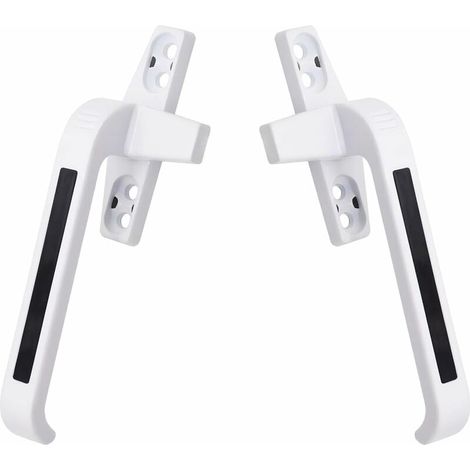Poignées de fenêtre, poignées gauche et droite, serrures de porte et de fenêtre à battants en alliage d'aluminium, poignées de fenêtre coulissantes, une paire de blanc
