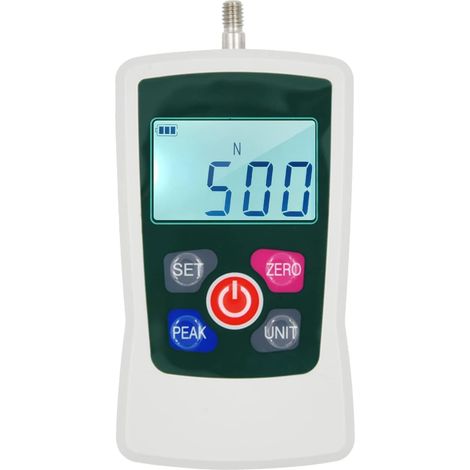 Digitales Kraftmessgerät 500 N/ 50 kg/ 110 lb/ 1760 oz Tragbares Push-Pull-Kraftmesser, schaltbares, hintergrundbeleuchtetes Mini-Dynamometer mit 6 Leuchtenköpfen, Aufbewahrungskoffer, automatische (1/5)