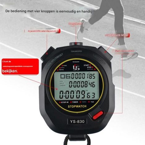 Chronomètre professionnel pour le sport–Étanche,précision au 1/100e de seconde,grand écran HD,idéal pour l'athlétisme et le fitness (1/5)