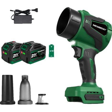 Souffleur de feuilles, 320000RPM, Haute vitesse d'air, Batterie 2X4.5Ah (1/2)