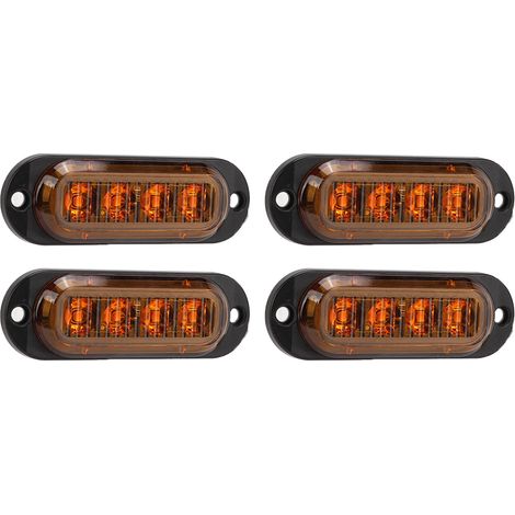 4 Feux Latéraux pour Camion 3000K Haute Luminosité LED IP65 Étanches Faciles à Installer 12‑24V Jaunes (1/5)