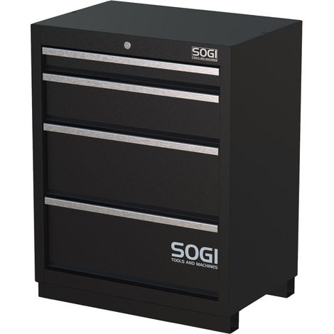 Armadietto in lamiera SOGI ARR-M-A-4C per arredo officina - 4 cassetti a estrazione telescopica - 680x460x865 mm (1/2)