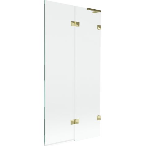 Mexen Lunar L Duschabtrennung 2-teilig rechts 90 x 150 cm, transparent, gold - 897L-090-100-50-00-P (1/5)