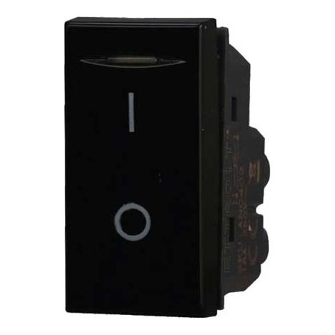 Interruttore bipolare 2P 16A compatibile Bticino Axolute colore nero Ettroit AN0402 (1/2)
