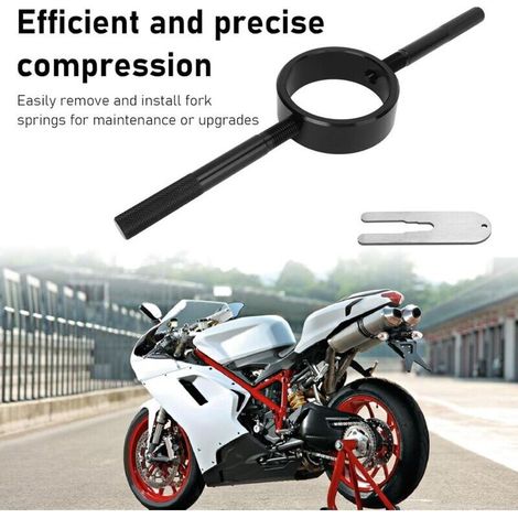 ALLIANDISKit D'outils de Compresseur de Ressort de Fourche de Moto, Kit de Service de Ressort Hélicoïdal en Aluminium pour Fourches de Vélo de Rue à L'envers