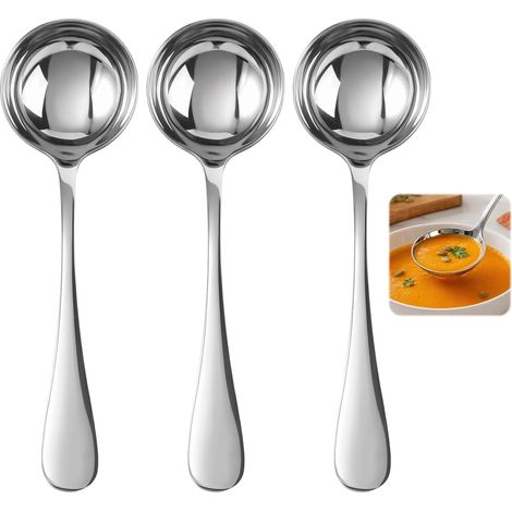 Lot de 3 Louches à Soupe en Acier Inoxydable 20cm (1/5)