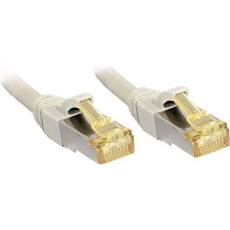 LINDY 47263 RJ45 Netzwerkkabel, Patchkabel CAT 6a (Rohkabel CAT 7) S/FTP 1.50 m Grau mit Rastnasensc