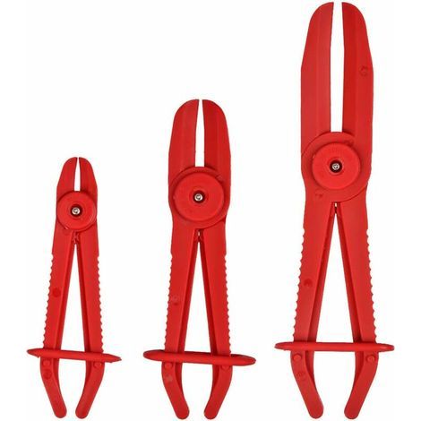 3pcs Pinces pour Tuyau Flexible Pince à Durite Ligne Outil de Serrage en Nylon pour Conduite de Carburant Freins Chauffages Radiateurs（25cm+18.5cm+15.5cm） (1/5)