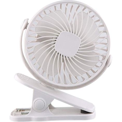 Ventilador De Escritorio Mini Con Clip - USB Recargable 3 Velocidades - Para Hogar Y Oficina - Blanco Negro Rosa (1/5)
