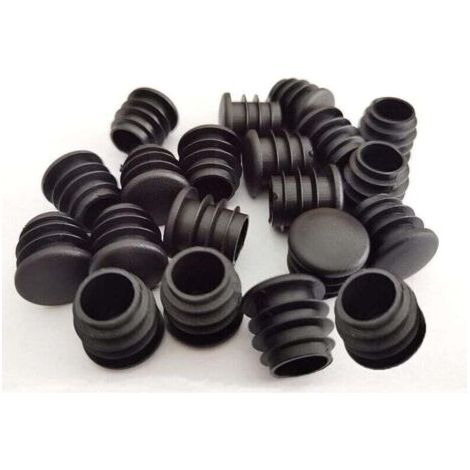 Bouchons ronds en plastique, 40 pièces, embouts de tube noirs pour meubles coulissants, chaises/pieds (16 mm) (1/5)