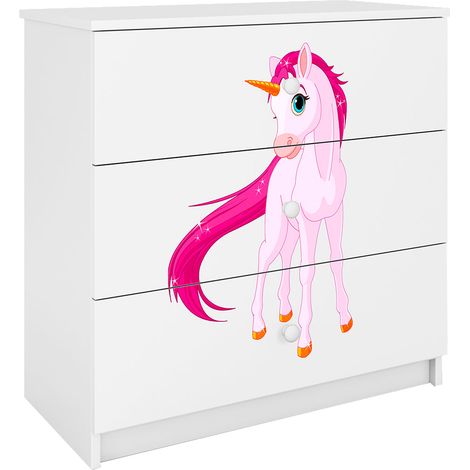 Kocot Kids Babydream Unicorn Cassettiera a 3 cassetti - Bianco (1/4)