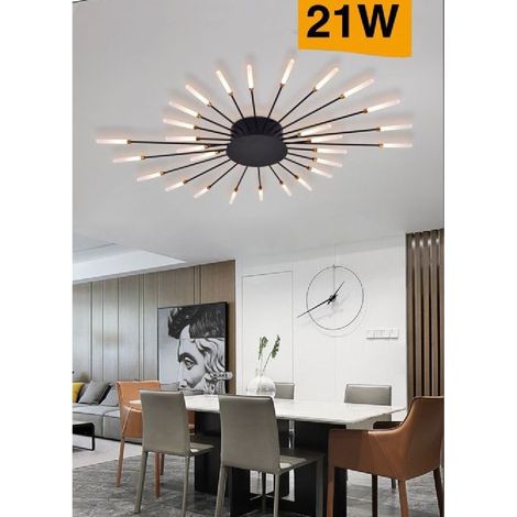 TrAdE Shop Traesio - Plafoniera Led Moderna 21 W Lampada Soffitto A Raggi Luce 6500k 3000k 4000k C33 - -Bianco Caldo -