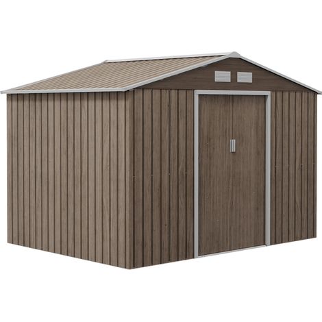Cobertizo de jardín 4,9 m² de acero galvanizado, puerta corredera, 277 x 195 x 192 cm (1/5)
