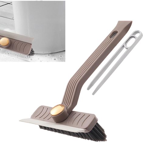 brosse de nettoyage rotative multifonction avec clip pour fissures de sol grattoir de salle de bain facile à nettoyer 1 Marron (1/5)