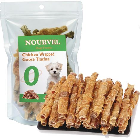 Friandises Chien Naturelles - Trachée d'oie au Poulet 10 cm (25-30 pièces) - Protéinées, Faible Teneur en Matières Grasses - Parfaites pour Le Dressage et la Récompense des Petits et Moyens Chiens (1/5)
