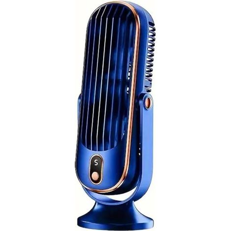 Kleiner, wiederaufladbarer USB-Tischventilator mit fünf Geschwindigkeitsstufen für Reisen, Büro, Camping und Studentenzimmer – leise - Crezuo