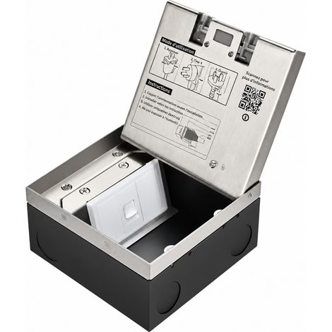 Prise informatique CAT5 encastrable 1 poste acier inoxydable brossé 13 × 13 × 6,8 cm – Livraison gratuite