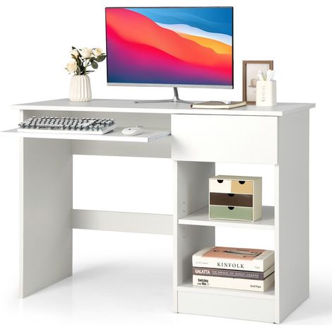 Modern Computer Desk Workstation PC Laptop Table w/ Keyboard Tray & Drawer (1/5)
