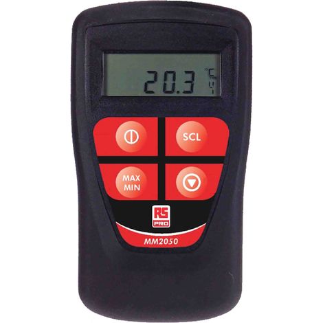 Thermomètre numérique RS PRO, 1 voie de mesure pour sonde de température: thermocouple et PT100 ( Prix pour 1 ) (1/2)