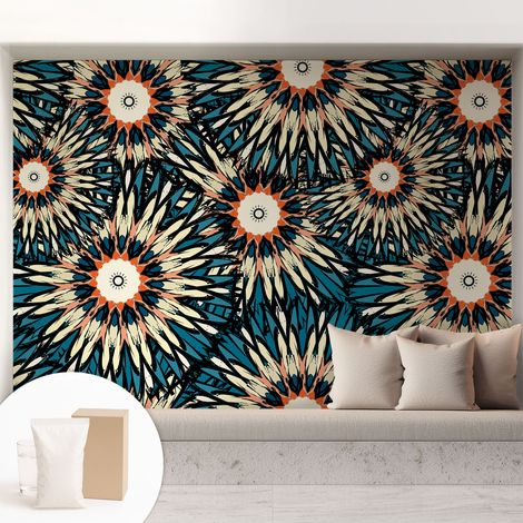 Tapete Vliestapete mit Kleber Wandtapete modern - Tapete mit Motiv - Tapete Schlafzimmer Blumenenergie 208x146 cm (1/5)
