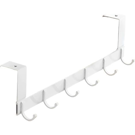 Porte Manteau Pour Porte - 6 Crochets - Acier Inoxydable - Pour Chambre À Coucher Salle De Bain - 1 Pièce (1/5)