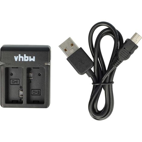 vhbw Dual Micro-USB Ladegerät kompatibel mit GoPro Hero 3 III White Edition, CHDHN-301, III Kamera - Ladeschale + Micro-USB Kabel Ladeanzeige (1/5)