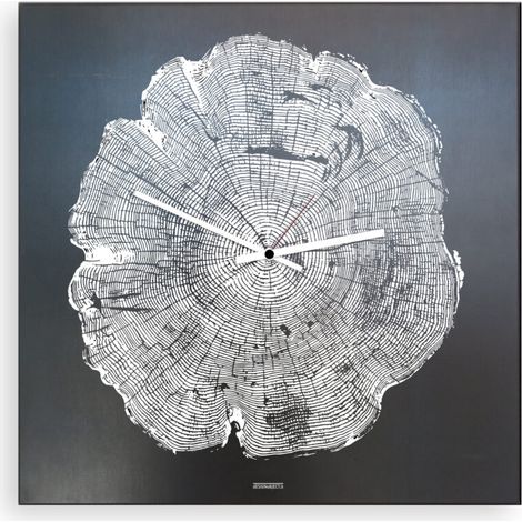 Orologio da parete design industriale in ferro nero Albero della Vita