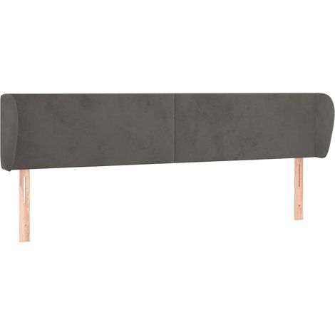 Maison Exclusive - Tête de lit avec oreilles Gris foncé 183x23x78/88 cm Velours (1/5)