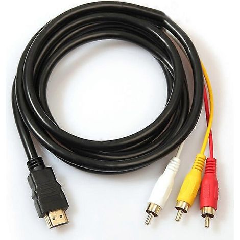 Câble HDMI vers RCA vidéo et audio - 1,5 m, compatible avec la connexion d'un lecteur HD à un téléviseur (1/5)