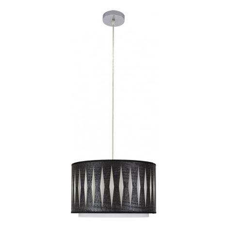 Alexandra Pendelleuchte 1xe27 Chrom/Schwarzes Holz Regx30x30 cm