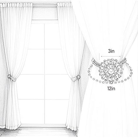 Lot de 2 embrasses magnétiques pour rideaux, pinces à rideaux en forme de fleur de cristal pour la décoration de la maison et du bureau (fleur en forme de diamant doré) (1/3)