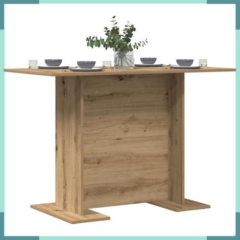 863165 Table de salle à manger chêne artisanal 110 x 60 x 75 cm (1/5)