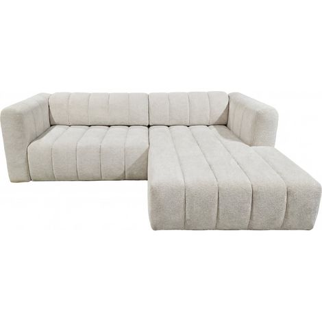 MARIUS - Canapé d'angle convertible tissu chenille 4 places - Gris foncé