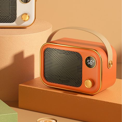 Chauffage d'appoint électrique haute puissance PTC en céramique, mini ventilateur portable pour la maison et le bureau, prise UE 220 V, orange (1/5)
