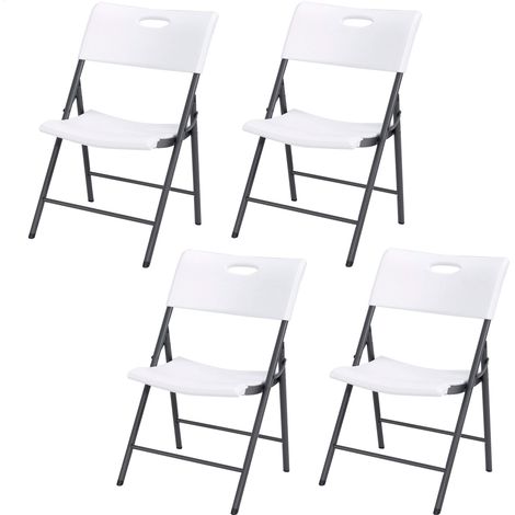 Pack de 4 chaises Pliantes en Plastique Ultra résistantes, chaises pour événements, Restauration, Bureau, extérieur et intérieur, chaises Pliantes légères et polyvalentes (1/5)