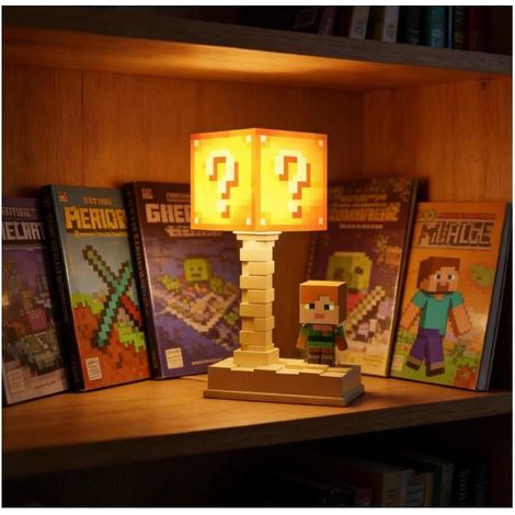 KLVGTIFS PU - Veilleuse - Lampe décorative en forme de bloc - Lampe d'ambiance pour chevet enfant - Rechargeable par USB - Personnage vert mignon (1/5)