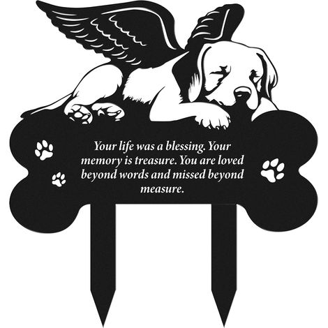 Plaque funéraire en métal pour animaux de compagnie, plaque commémorative extérieure pour chien, décoration de jardin (1/5)