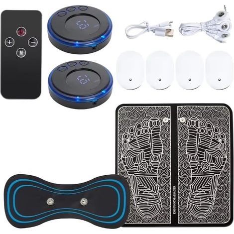 Masseur Électrique pour les Pieds, Tapis de Massage, Électrostimulateur, Masseur Musculaire EMS, Relaxation, Massage des Pieds, Fitness, Massage USB (1/5)
