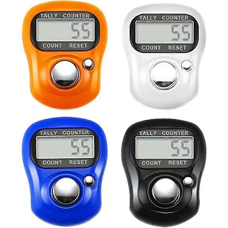 Compteur électronique 4 pièces, compteur manuel à 5 chiffres réinitialisable, compteur digital tactile pour sport, bricolage et inventaire, noir, portable (1/4)