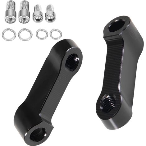 Motorrad-Rückspiegeladapter, Rückspiegelverlängerung, 10-mm-Motorrad-Rückspiegelhalterung, Paar höhenverstellbare Rückspiegelverlängerungen aus Aluminiumlegierung (1/5)