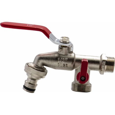 Robinet 1/4 de tour 2 sorties