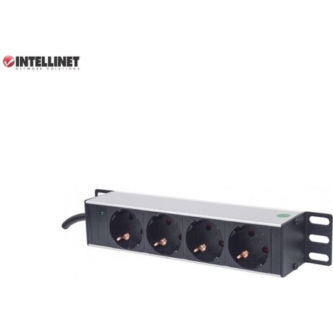 Intellinet Rackmount-Steckdosenleiste 10" 1U, 4 Steckdosen 1,8 m (1/4)