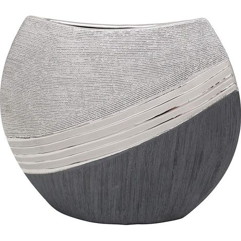 Vase décoratif Moderne en céramique - Gris argenté - 25 cm (1/5)