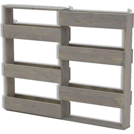 Fioriera da parete in Legno, con Ganci per Piante Aromatiche e Fiori, 116x18x93h cm (1/4)