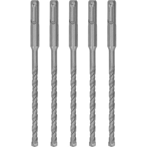 Set de 5 forets perforateur SDS 160mm 2 cannelures pointe carbure auto-centreuse pour brique pierre béton 7mm (1/5)