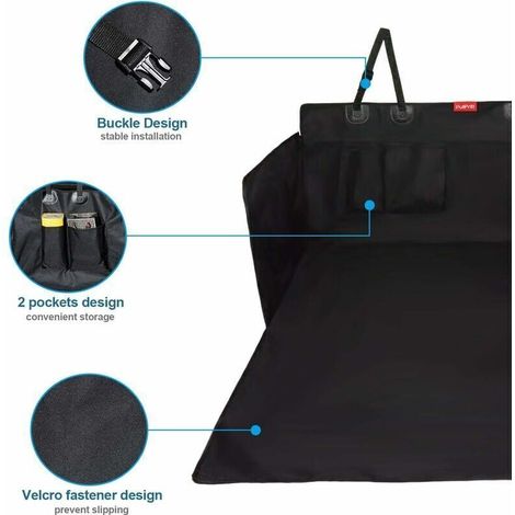 Protection Coffre Voiture Chien, Imperméable et Antidérapant Housse Voiture Chien avec Protection Latérale 185 x 105 cm Convient à la Plupart des SUV et Fourgonnettes (1/3)