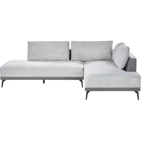 Corner Sofa 3 Seater MYKEN Fabric Light Grey Left Hand (1/5)