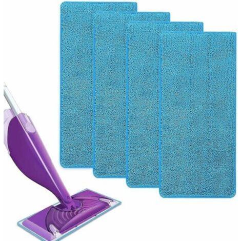 Reutilisable pour Swiffer WetJet Spray Balais Lavables en Microfibre pour le Nettoyage des Sols4 Remplacement Lingettes Gauzhini (Bleu (4pcs)) (1/5)