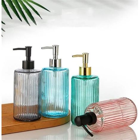 Distributeur De Savon - Verre 500 Ml - Pompe Intégrée - Pour Salle De Bain Et Cuisine - 1 Pièce (1/4)