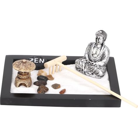 Bac à sable zen classique et unique, décoration artistique de bureau, paysage sec, artisanat en bois (1/5)
